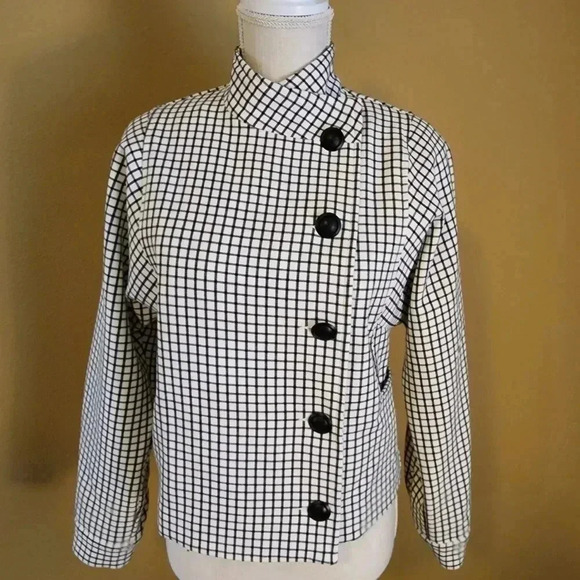 CAbi women's Windowpane Jacket Black and White XSmall Checkered - Picture 1 of 16